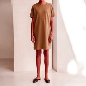 * Frank and Oak Organic Cotton Terracotta Brown Pocket T Shirt Dress Size S